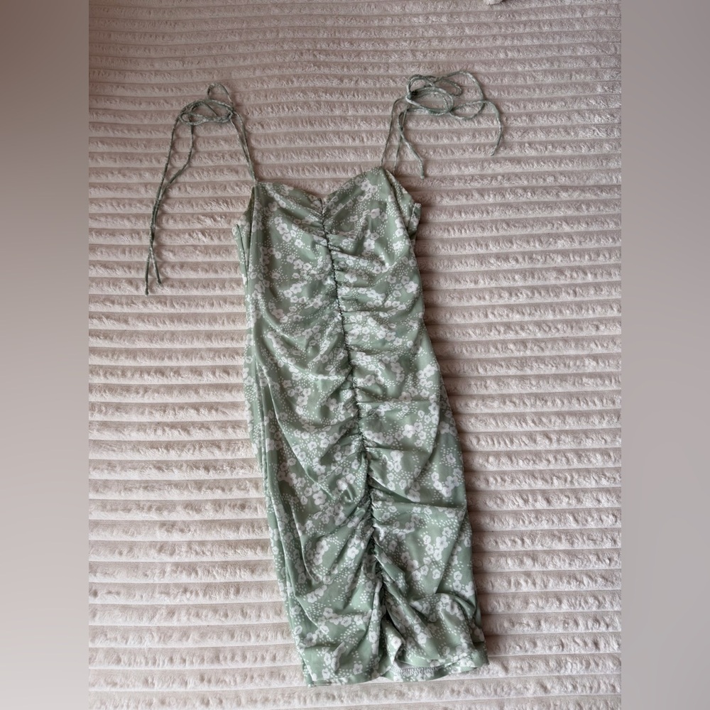 Floral Green Mini Dress